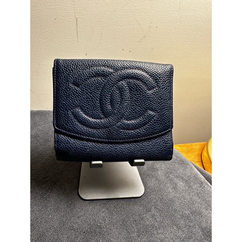 Chanel Blue Caviar Leather Small Snap Wallet - Picture 2 of 12